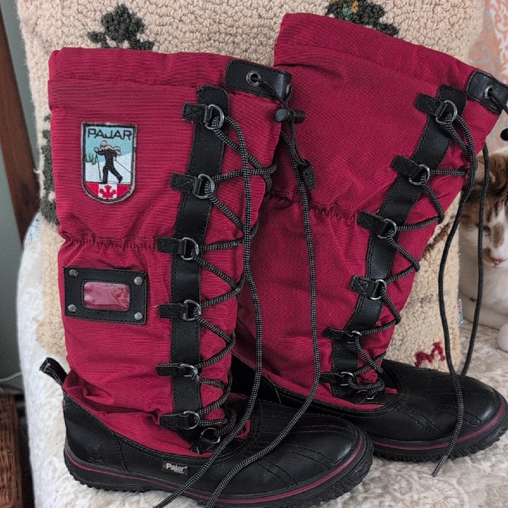 Pajar Women's Red and Black Winter Boots 7 1/2